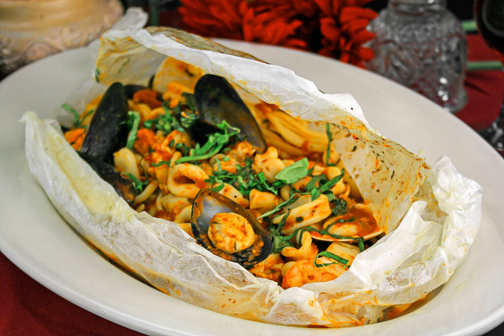 Seafood Cartoccio - Spaghetti Eddie's